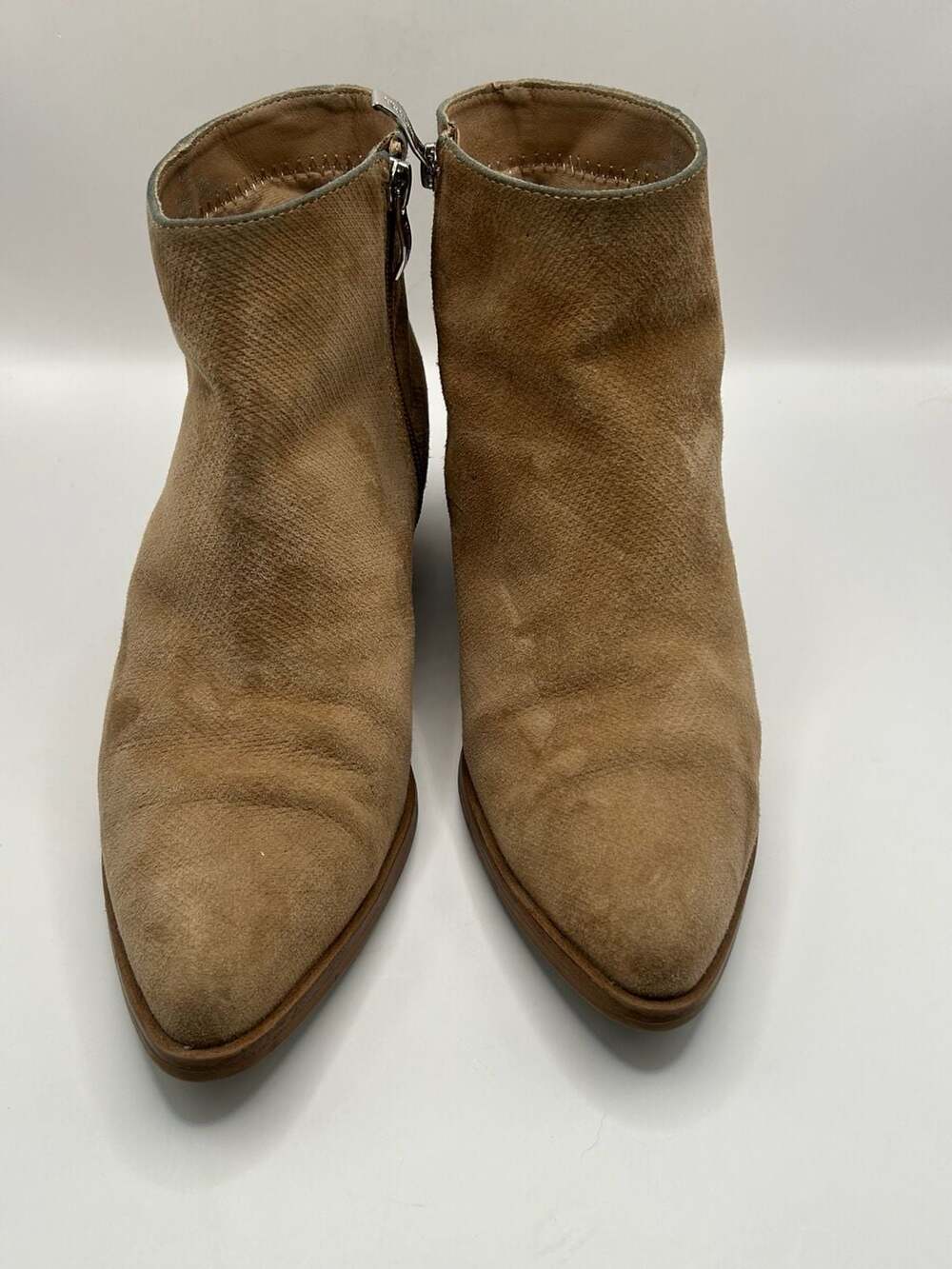 Michael Shannon Lesley Tan Suede Pointed Toe Ankle Bootie Women's Size 9.5